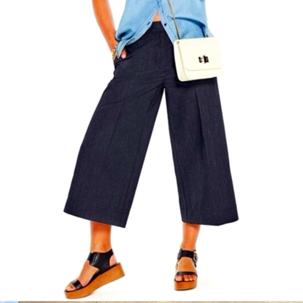 Who What Wear Dark Blue Wide-Leg Pants